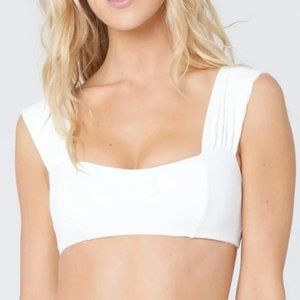 L*Space Gizelle Bikini Top Ribbed Texture White Small